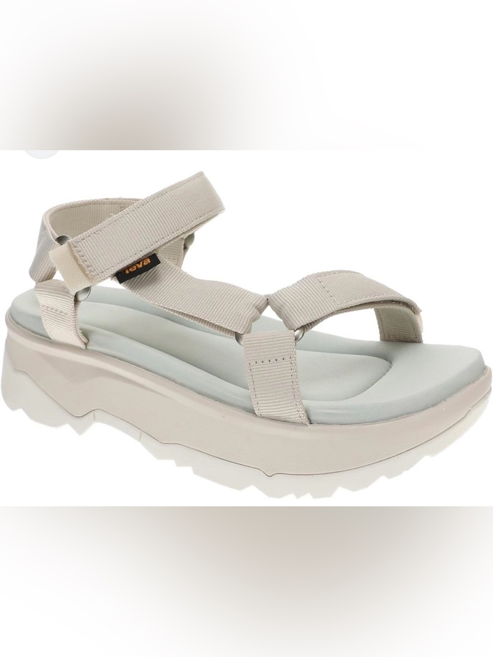 Teva Platform Sandals in Beige and Light Gray